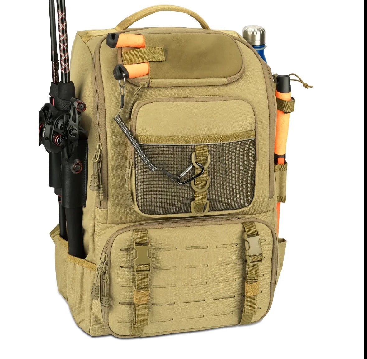 Fishing Backpack with Rod Holders – Heavy-Duty Tackle Storage Bag