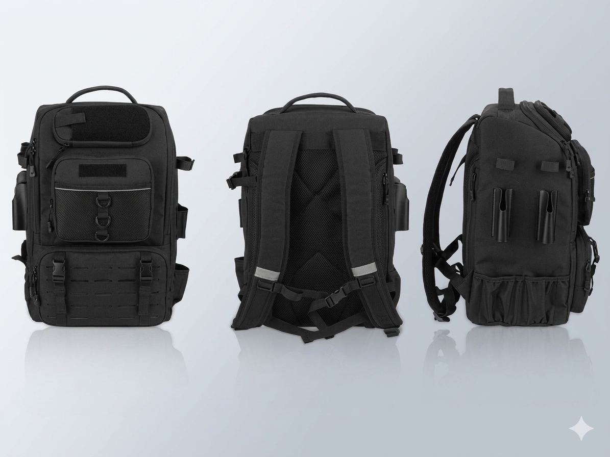 Fishing Backpack with Rod Holders – Heavy-Duty Tackle Storage Bag