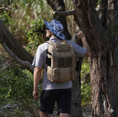Fishing Backpack with Rod Holders – Heavy-Duty Tackle Storage Bag