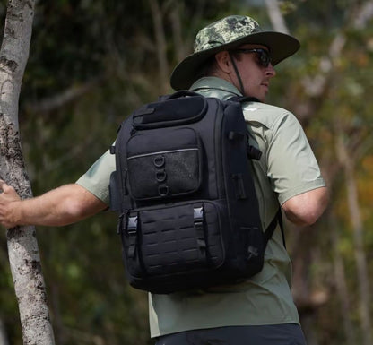 Fishing Backpack with Rod Holders – Heavy-Duty Tackle Storage Bag